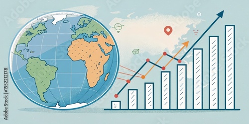Global Growth Globe and Ris...