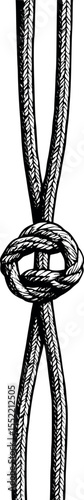 Knotted climbing rope in outline – symbol of connection and resilience