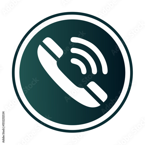 Phone Call Icon Contact Us Symbol Communication Calling Concept Digital Modern Gradient Design White Shape in Circle Communication Technology