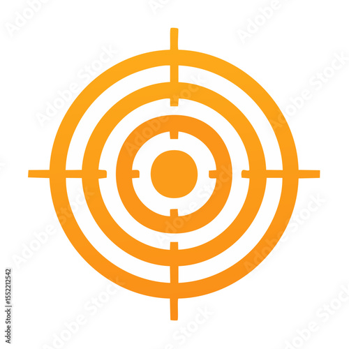 Orange target with concentric rings graphic precision accuracy and focus conceptual representation on black background