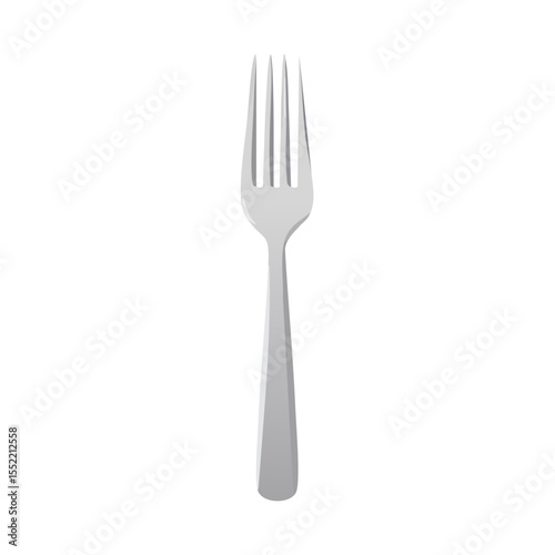 Silver fork isolated against black background for food preparation and dining purposes in catering or restaurant settings