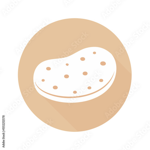 Stylized baked potato illustration icon with brown spots flat design food preparation ingredient simple nutrition symbol element
