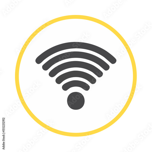 WiFi Symbol Icon, Wireless Internet Connection Communication Technology, Digital Networking