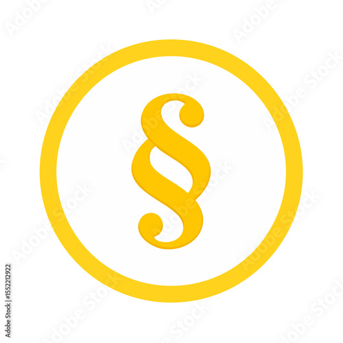 Paragraph Symbol in Golden Circle Law and Justice Conceptual Icon Representing Legal Matters Rules and Regulations