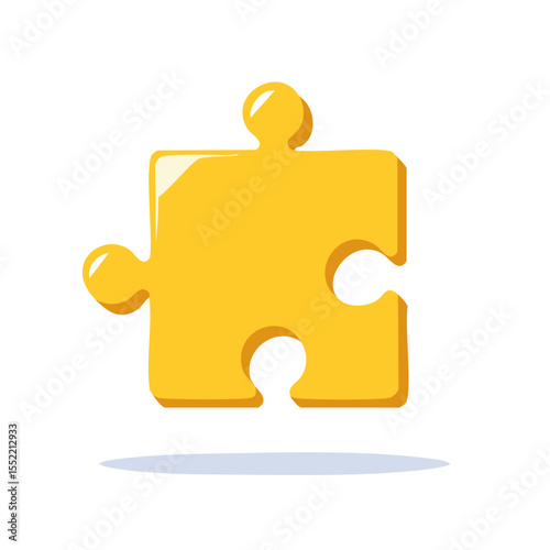 Yellow Puzzle Piece Illustration on Black Background Depicting Problem Solving and Strategy for Business Solutions and Creative Concepts