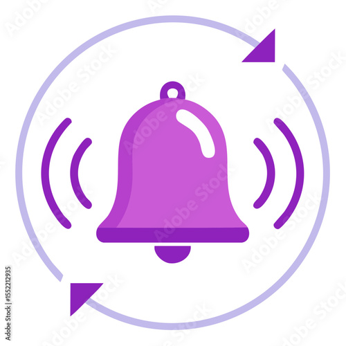 Notification Bell with Rotation Arrows, Symbol for Reminders and Alerts