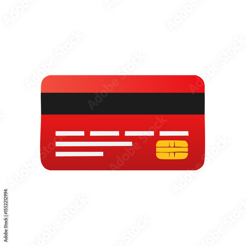 Red Credit Card Depicting Electronic Banking and Modern Secure Payment Technology