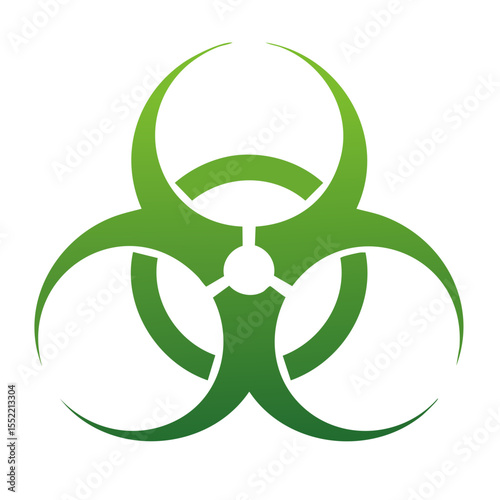 Green Biohazard Symbol on Black Background Depicting Biological Risk and Scientific Safety