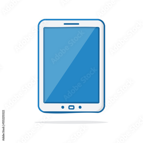 Isolated Tablet with Blue Screen Device for Mobile Applications Technology Connection Communication Cartoon Style Design Element