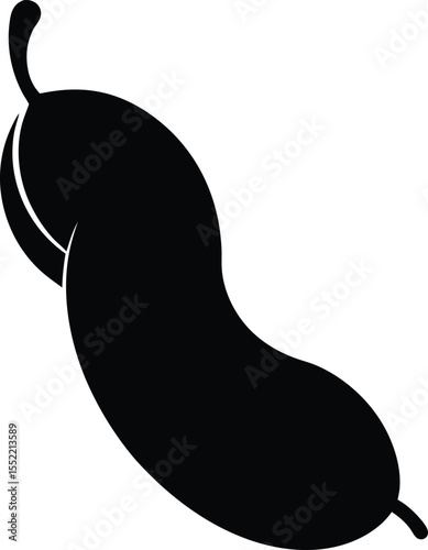 Silhouette of a Tamarind Fruit A Simple, Elegant Vector Illustration