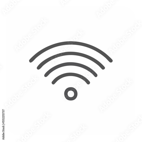 Wireless Connectivity Icon, Line Art for Internet, Signal Strength, Technology, and Network Connection