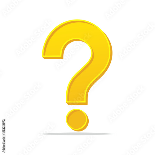 Bright Golden Question Mark Symbol on Dark Backdrop for Confusion and Inquiry Icon