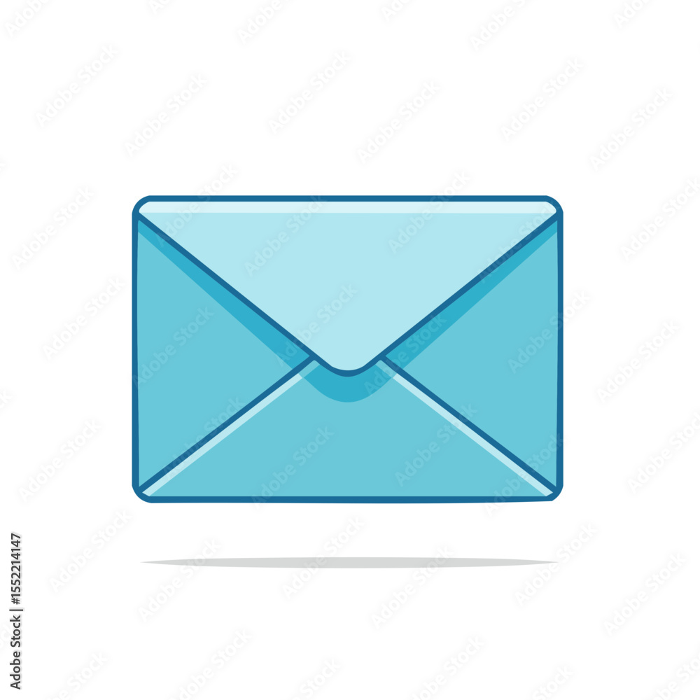 Blue envelope illustration, communication, correspondence and receiving letters in the mail Blue envelope illustration, communication, correspondence and receiving letters in the mail