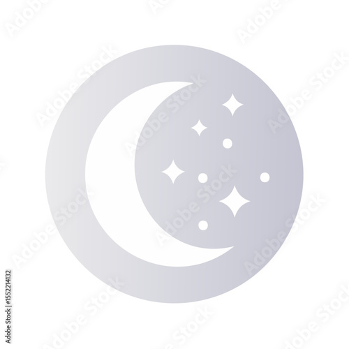 Crescent moon with stars vector illustration symbol of night peaceful dreams astronomy astrology celestial graphic icon
