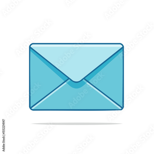 Blue envelope illustration, communication, correspondence and receiving letters in the mail