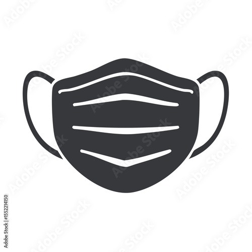 Illustration of medical face mask with white stripes for protection against viruses and germs
