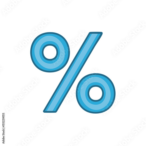 Light Blue Percentage Sign Icon on Black Backdrop Deals Discount Sales Graphic