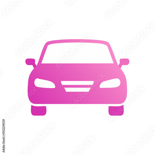 Front view of a pink gradient car with a modern design on a black background
