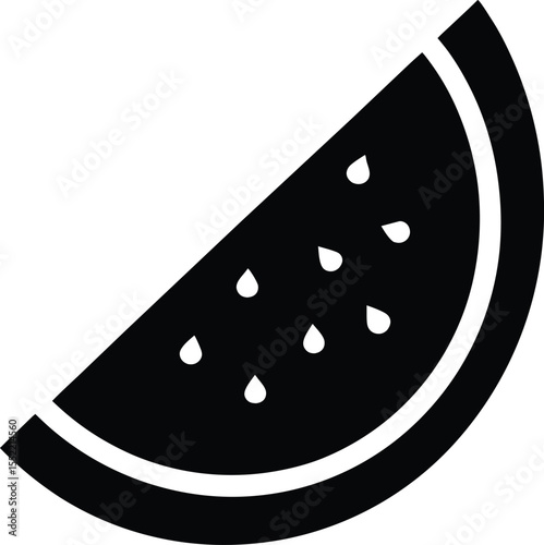 Refreshing Watermelon Slice A Simple Black and White Icon Design