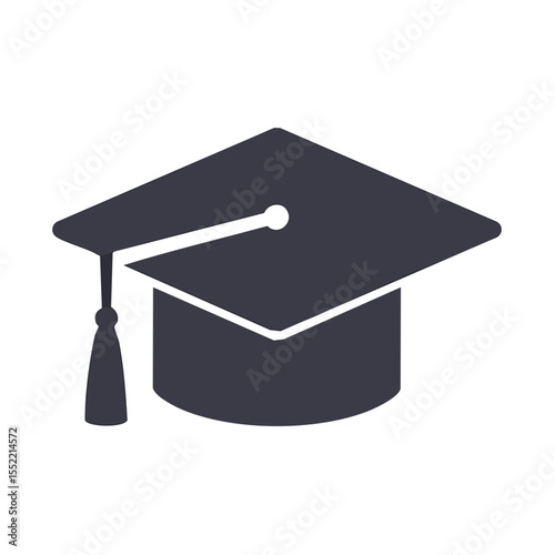 Isolated illustration of graduation cap against black background symbolizing educational attainment and academic success
