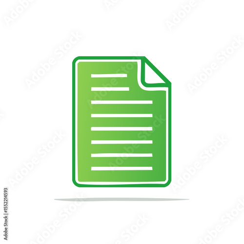 Green document icon with text lines for reports and legal papers