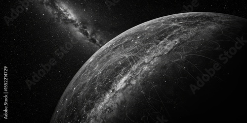 Grayscale Planet and Galaxy...