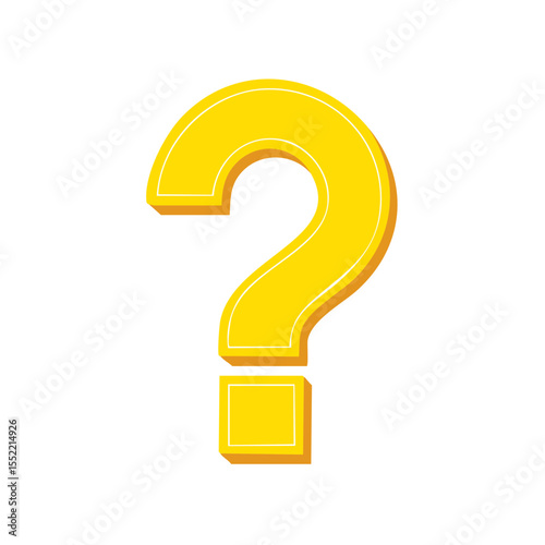 Bright Yellow Question Mark Graphic on Black Background Symbolizes Inquiry and Uncertainty