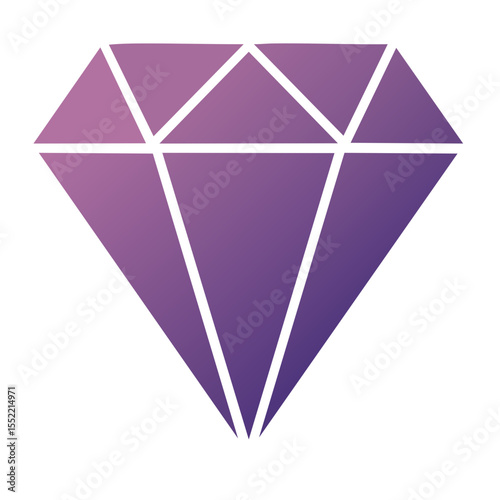Abstract Diamond Icon with Purple Gradient on Black Background for Design and Illustration Projects