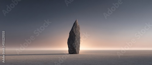 Minimalist Representation of Perseverance Symbolized by a Single Rock