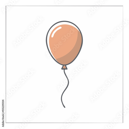 Isolated balloon graphic illustration with string for celebrations events and birthday parties