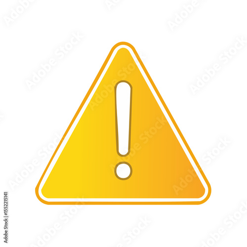 Yellow triangle warning sign with exclamation point, attention or hazard alert, caution symbol
