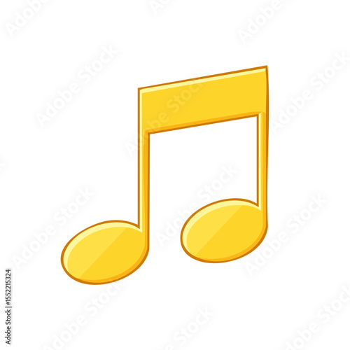 Golden Music Note Illustration Sound Symbol Sign Icon Rhythmic Musicality and Melody Creative Design