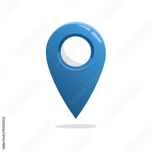 Blue Location Pointer Icon Illustration on Black Background Symbolizing Navigation and Precise Direction