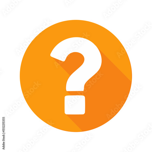 Question Mark Icon in Orange Circle. A Symbol of Uncertainty, Queries, and Seeking Answers. Conceptual Image for Problem Solving and Guidance
