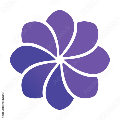 Abstract flower design featuring purple petals and a circular arrangement against a black background creates an elegant visual