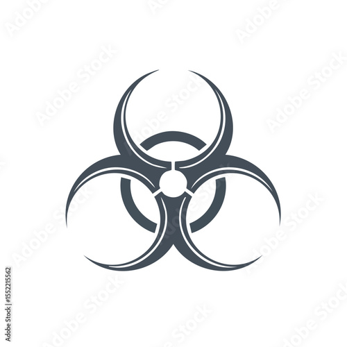 Biohazard Warning Sign Symbol Grey on Black Background Danger Hazard Biological Vector