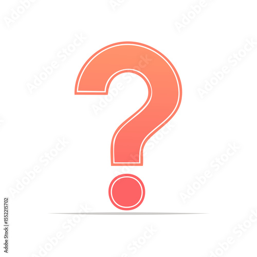 Vivid Peach Question Mark Graphic on Black Background for Design Elements and Inquiries