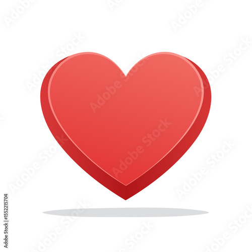 3D Red Heart Symbol isolated on Black Background for Valentine's Day Romance and Healthcare Concepts