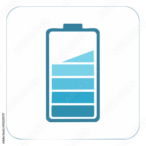 Energy Storage Concept Visual Mobile Battery Level Indicator Charge Status Bar Power Source Supply Low Battery Symbol Flat Design Icon