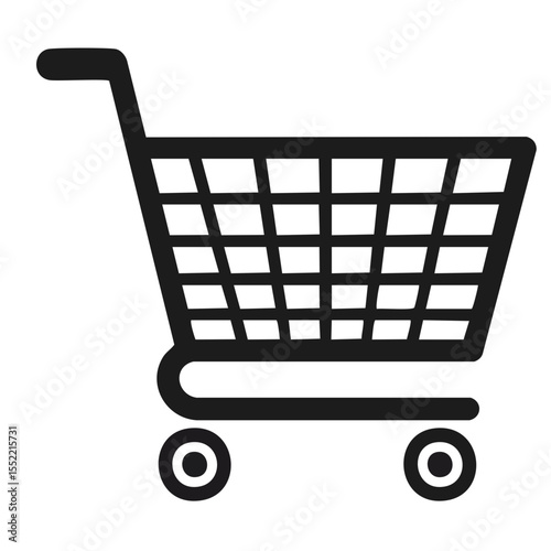 Shopping Cart Icon Isolated on Black Background Retail Purchase Symbol