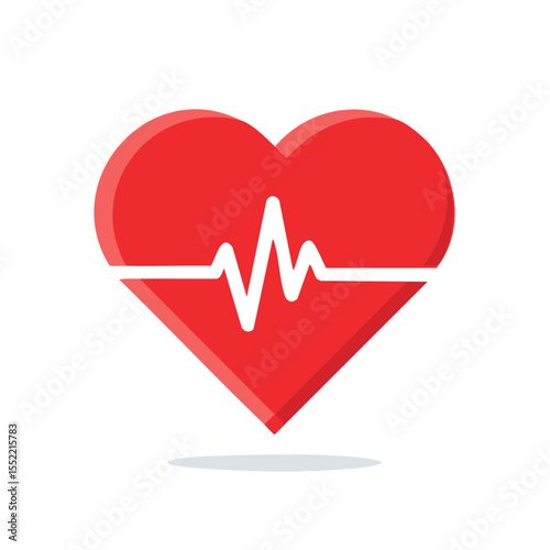 Heart Health Illustration Cardiogram Signal Medical Healthcare Vital Sign Symbol