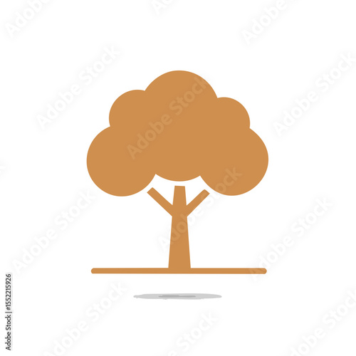 Isolated autumn tree illustration on black background simple graphic design seasonal nature concept icon for web design logo or print usage