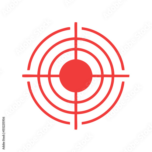 Red Target Crosshair on Black Background Precision Accuracy Aiming Focus Concept