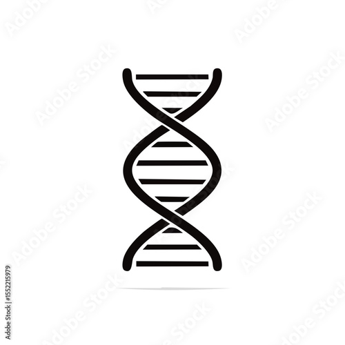 DNA strand, double helix representation, genetic code illustration, biotechnology research and molecule structure on black background