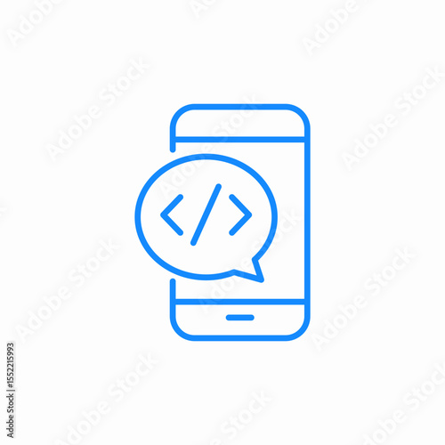 mobile coding icon sign vector