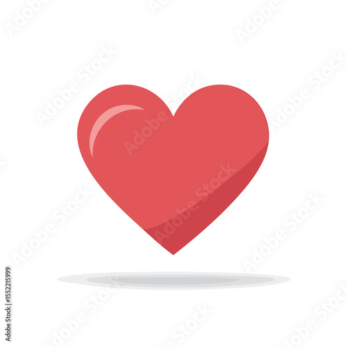 Floating Pink Heart Symbol with White Shadow on Black Background Represents Love Affection and Valentines Day