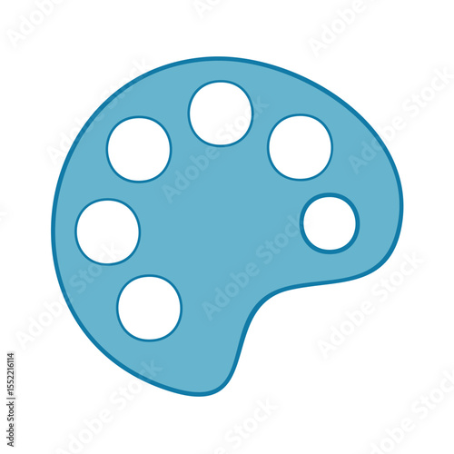 Light Blue Painter's Palette Illustration on Black Background for Art and Design Projects Creative Arts Supplies
