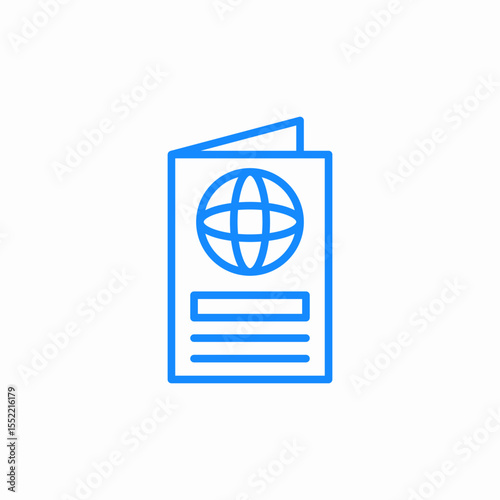 passport booklet icon sign vector