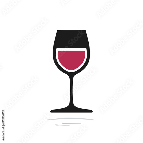 Elegant Wine Glass Filled with Red Wine Against a Dark Background
