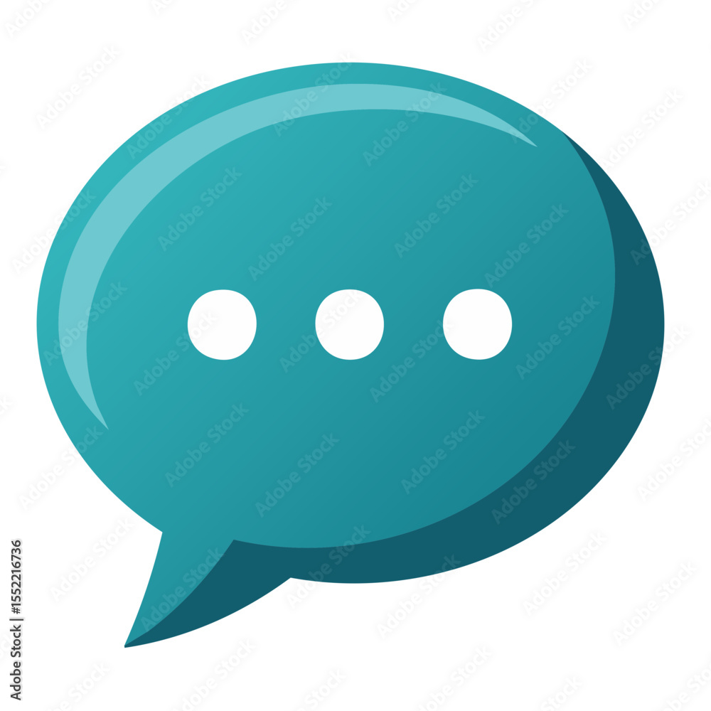Blue speech bubble with ellipses signifying thought or conversation symbol for digital message and feedback concept design element Blue speech bubble with ellipses signifying thought or conversation symbol for digital message and feedback concept design element